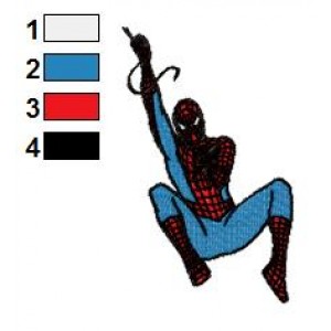 Swinging Spiderman Embroidery Design